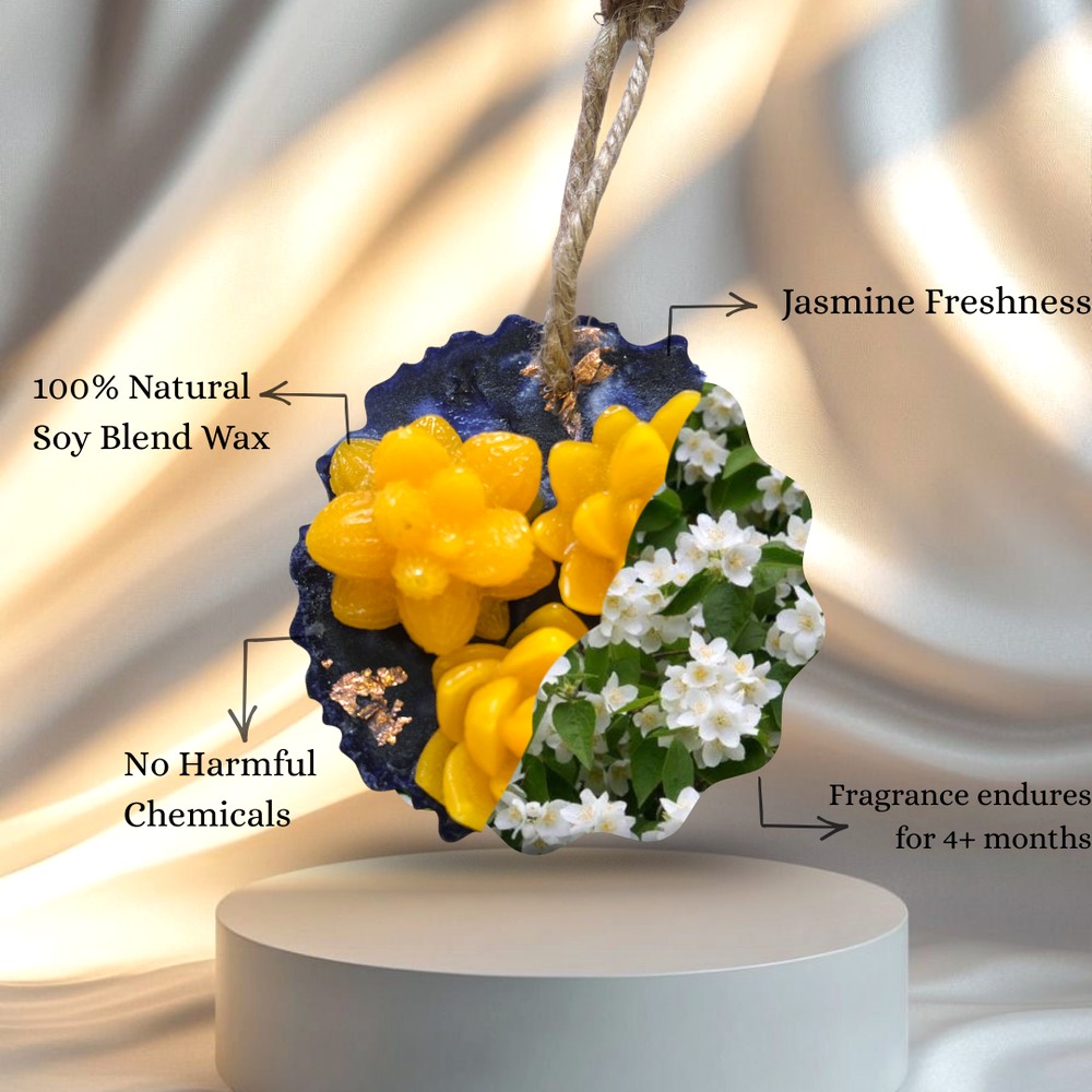 Handcrafted Succulent Yellow Blue Soy Wax Sachet Set of 2